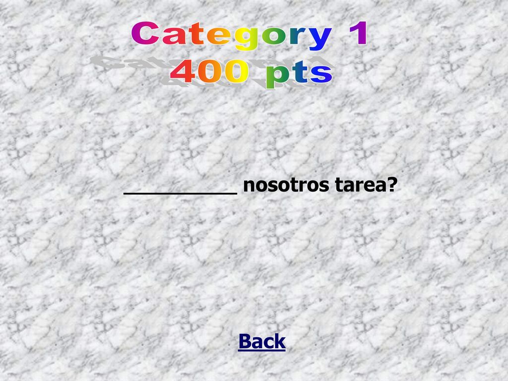 Category pts _________ nosotros tarea Back