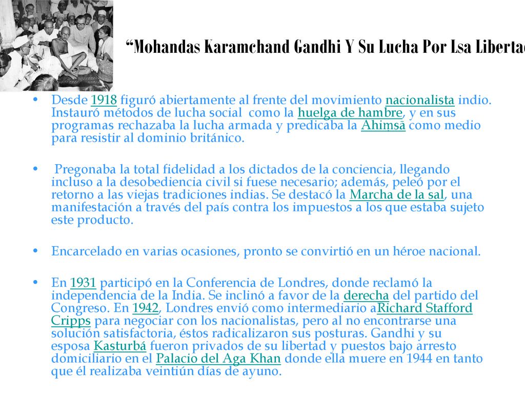 Mohandas Karamchand Gandhi Y Su Lucha Por Lsa Libertad. .