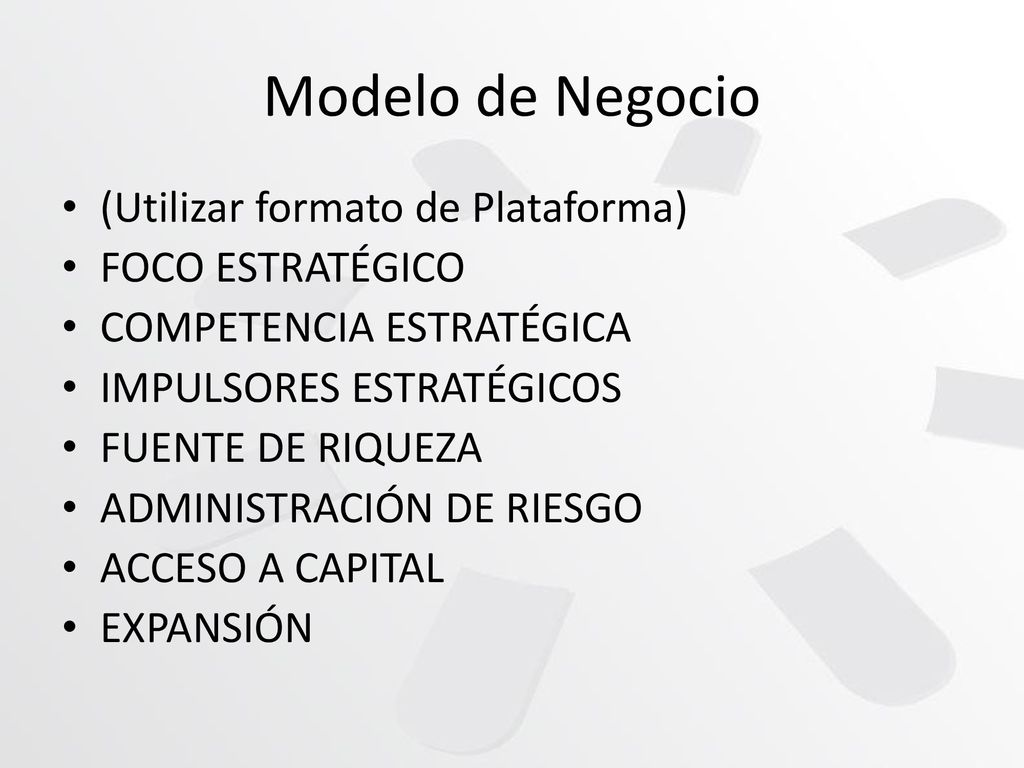 Modelo de Negocio (Utilizar formato de Plataforma) FOCO ESTRATÉGICO