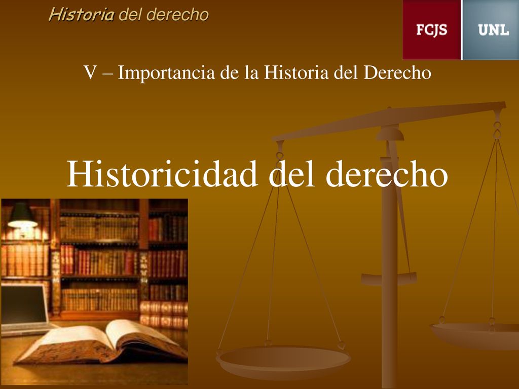 V – Importancia de la Historia del Derecho Historicidad del derecho