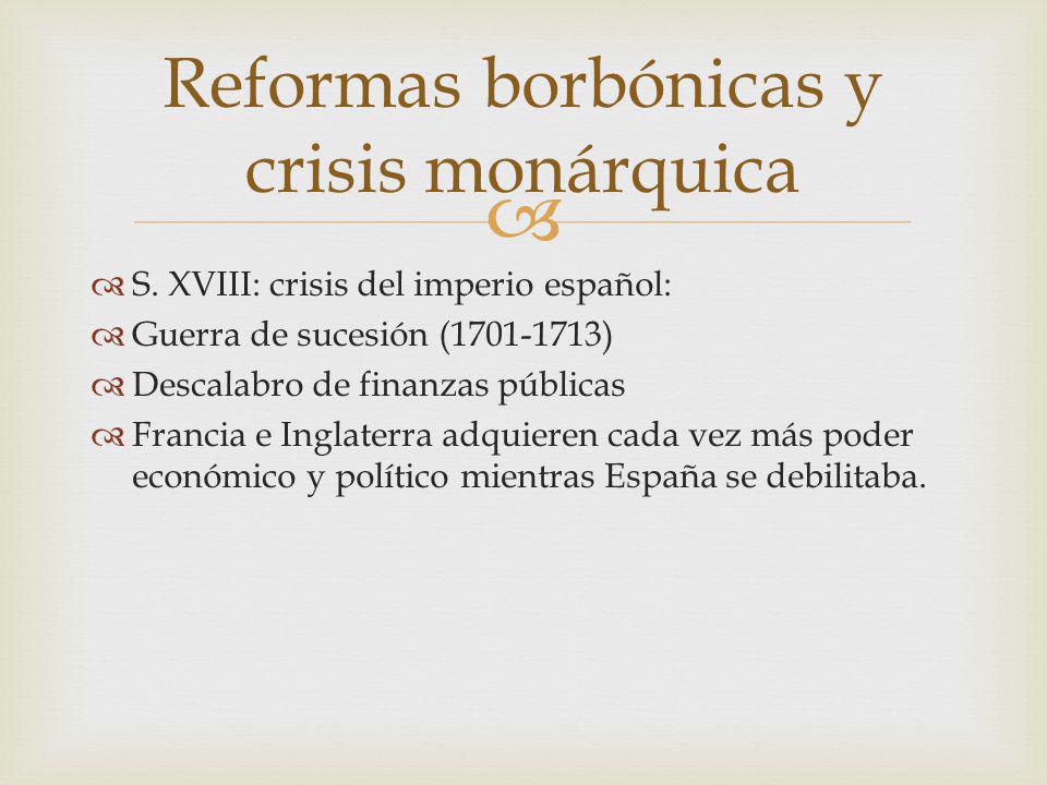 Reformas borbónicas y crisis monárquica