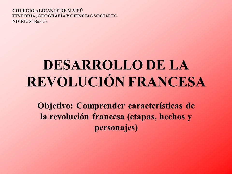 DESARROLLO DE LA REVOLUCIÓN FRANCESA