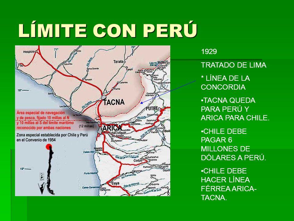 LÍMITE CON PERÚ 1929 TRATADO DE LIMA * LÍNEA DE LA CONCORDIA