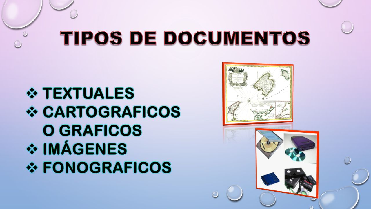 TIPOS DE DOCUMENTOS TEXTUALES CARTOGRAFICOS O GRAFICOS IMÁGENES