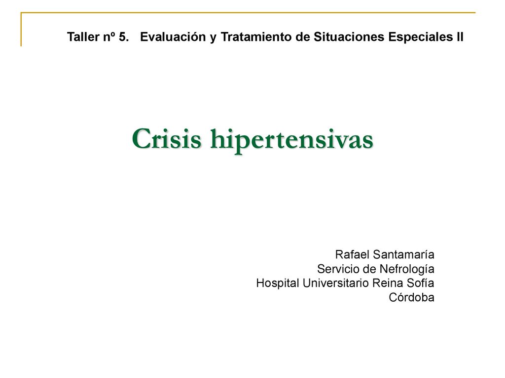Taller nº 5. Evaluación y Tratamiento de Situaciones Especiales II