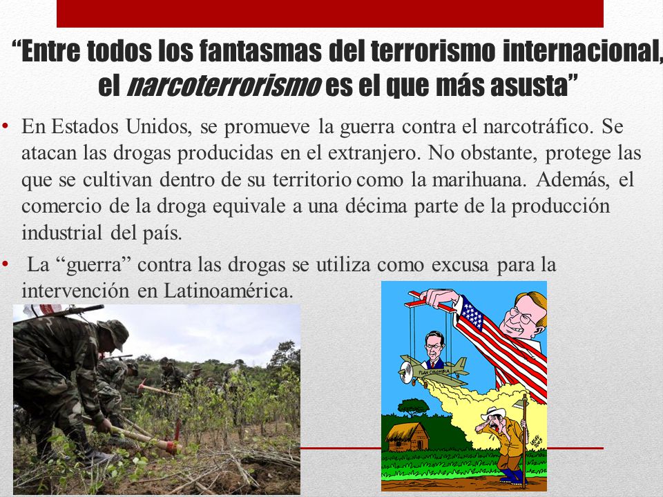 Entre todos los fantasmas del terrorismo internacional, el narcoterrorismo es el que más asusta