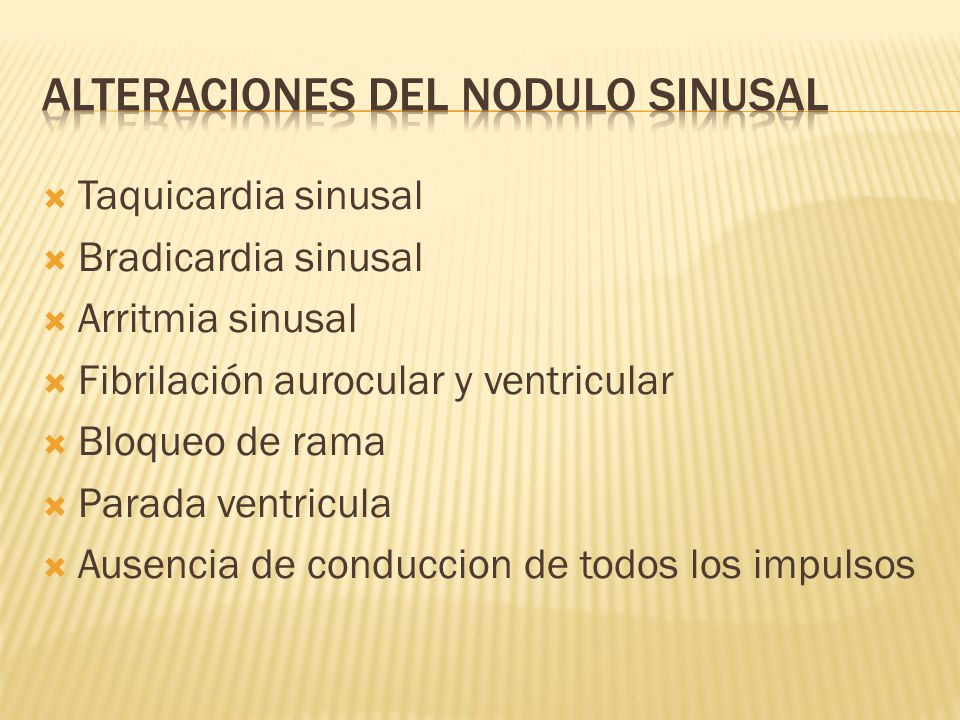 alteraciones del nodulo sinusal