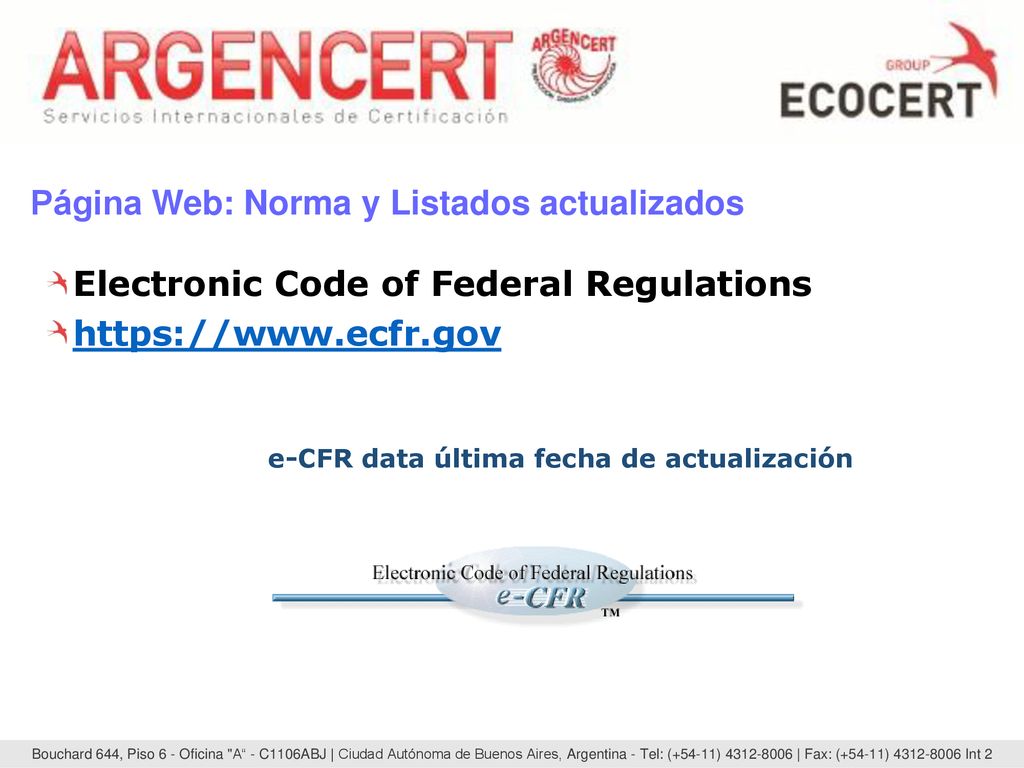 Página Web: Norma y Listados actualizados