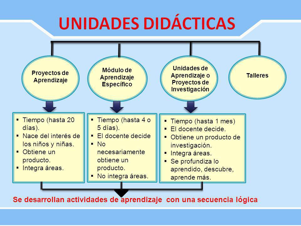UNIDADES DIDÁCTICAS Proyectos de Aprendizaje. Módulo de Aprendizaje Específico. Unidades de Aprendizaje o Proyectos de Investigación.