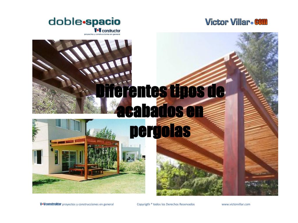 Diferentes tipos de acabados en pergolas