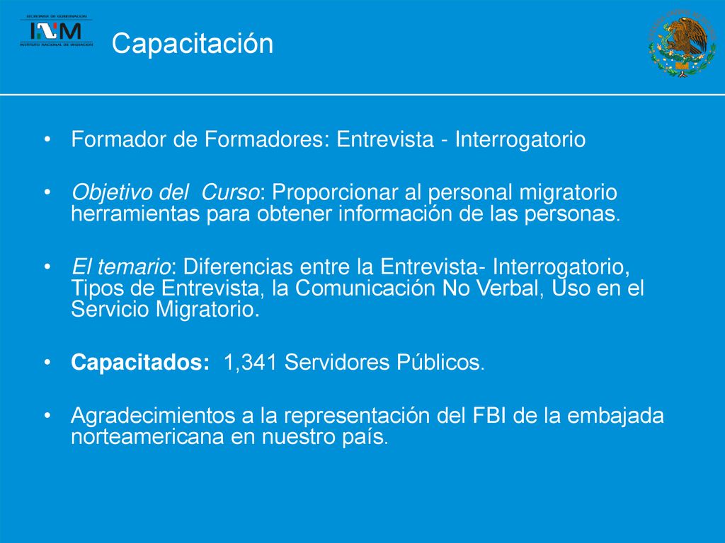 Capacitación Formador de Formadores: Entrevista - Interrogatorio