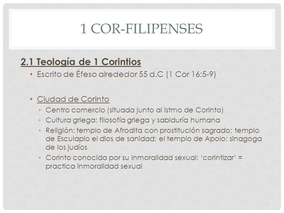 1 Cor-Filipenses 2.1 Teología de 1 Corintios