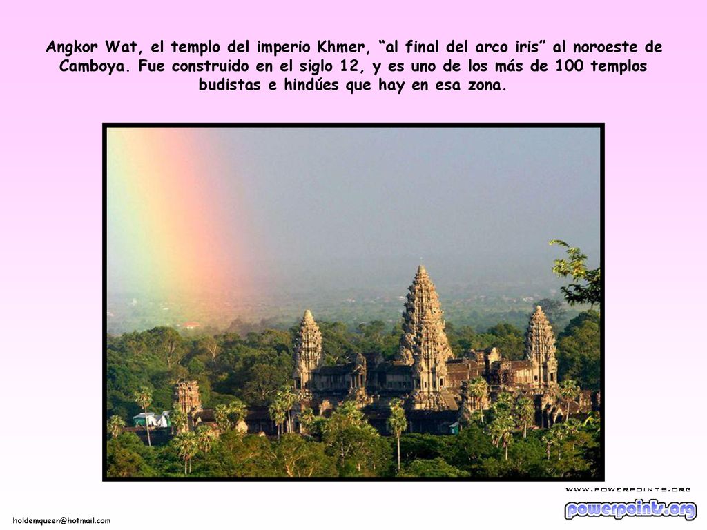 Angkor Wat, el templo del imperio Khmer, al final del arco iris al noroeste de Camboya.