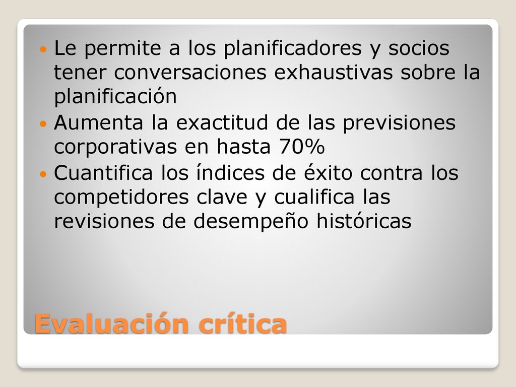 Le permite a los planificadores y socios tener conversaciones exhaustivas sobre la planificación