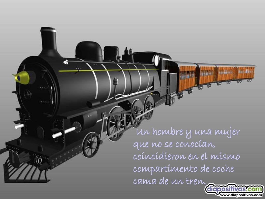 Un hombre y una mujer que no se conocían, coincidieron en el mismo compartimento de coche cama de un tren.