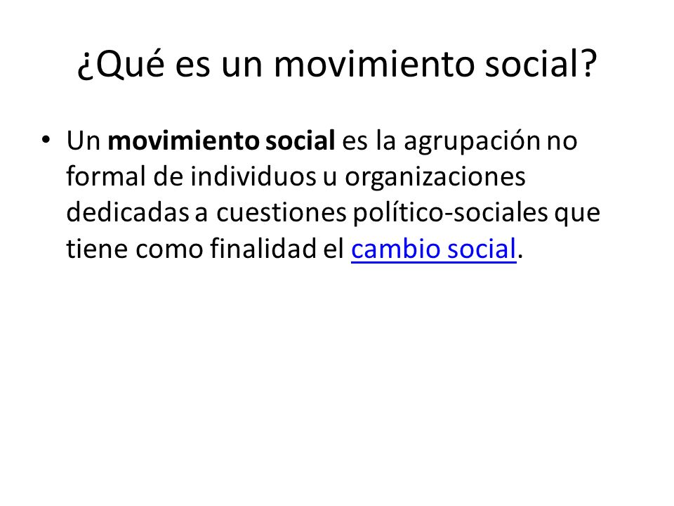 ¿Qué es un movimiento social