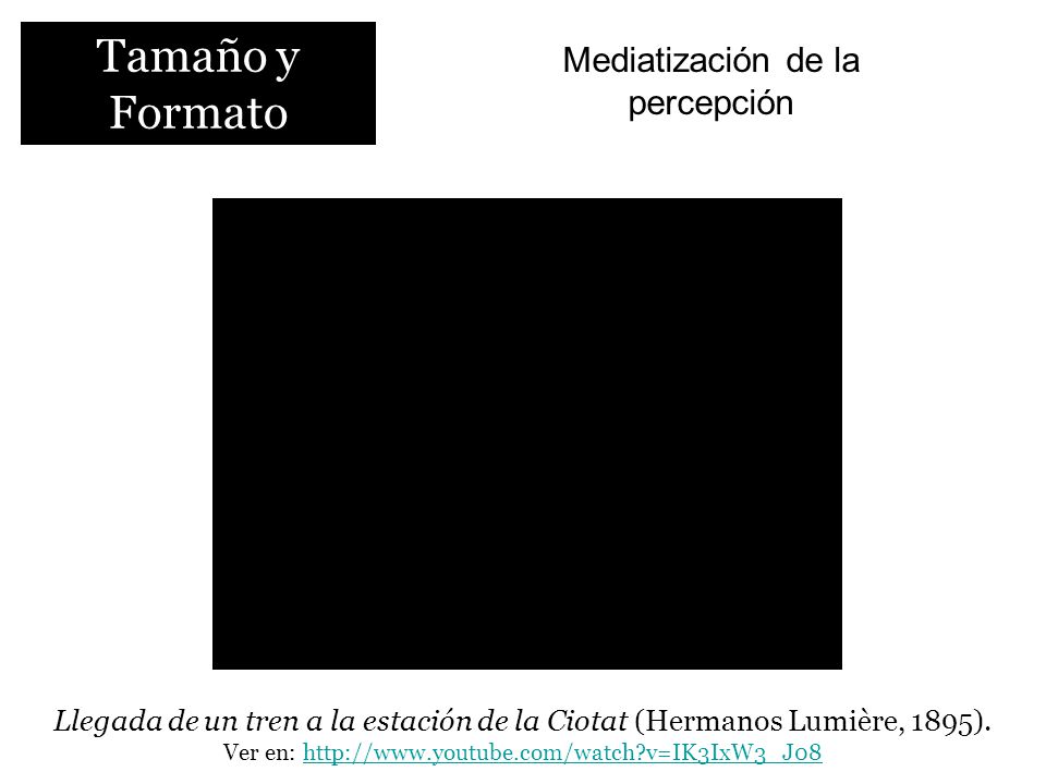 Tamaño y Formato Mediatización de la percepción