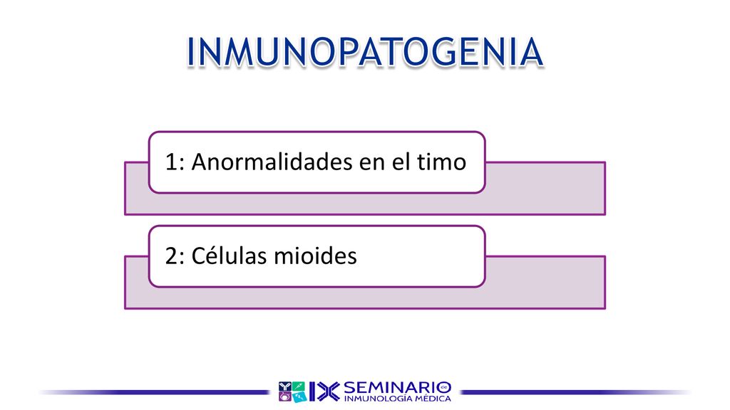 INMUNOPATOGENIA 1: Anormalidades en el timo 2: Células mioides