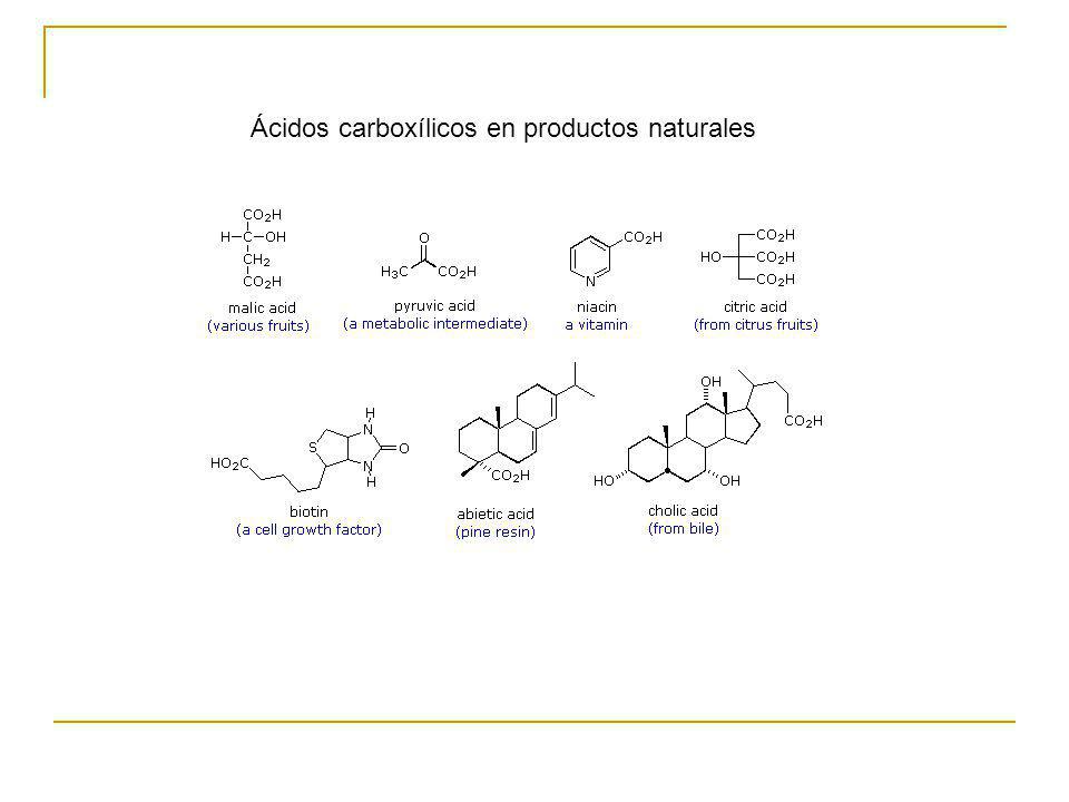 Ácidos carboxílicos en productos naturales