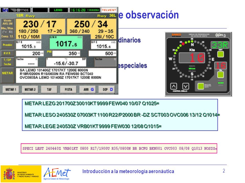 Productos de observación