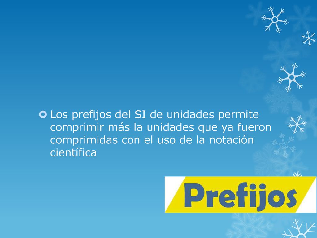 Los prefijos del SI de unidades permite comprimir más la unidades que ya fueron comprimidas con el uso de la notación científica