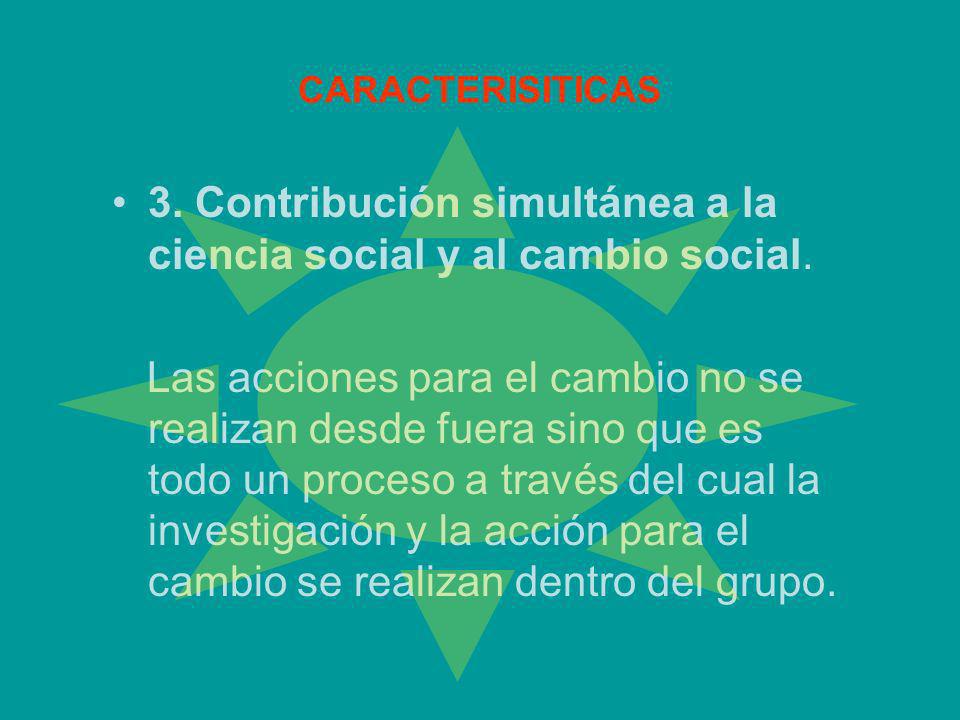 3. Contribución simultánea a la ciencia social y al cambio social.