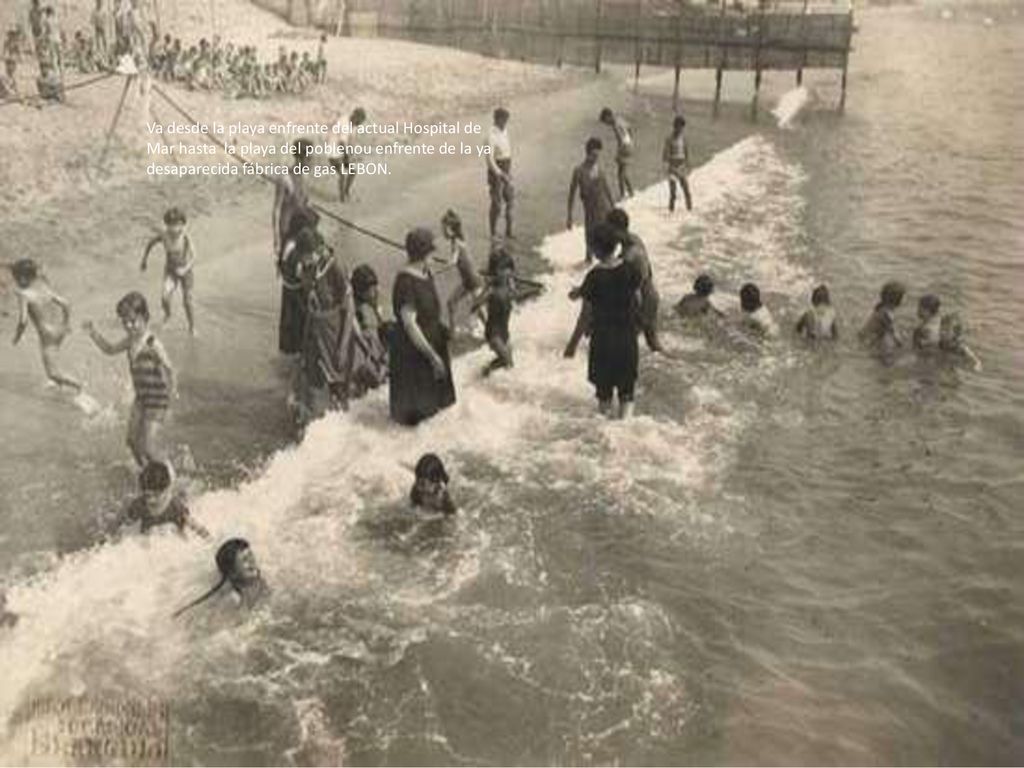 Va desde la playa enfrente del actual Hospital de Mar hasta la playa del poblenou enfrente de la ya desaparecida fábrica de gas LEBON.