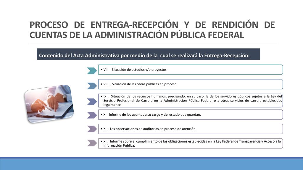 PROCESO DE ENTREGA-RECEPCIÓN Y DE RENDICIÓN DE CUENTAS DE LA ADMINISTRACIÓN PÚBLICA FEDERAL