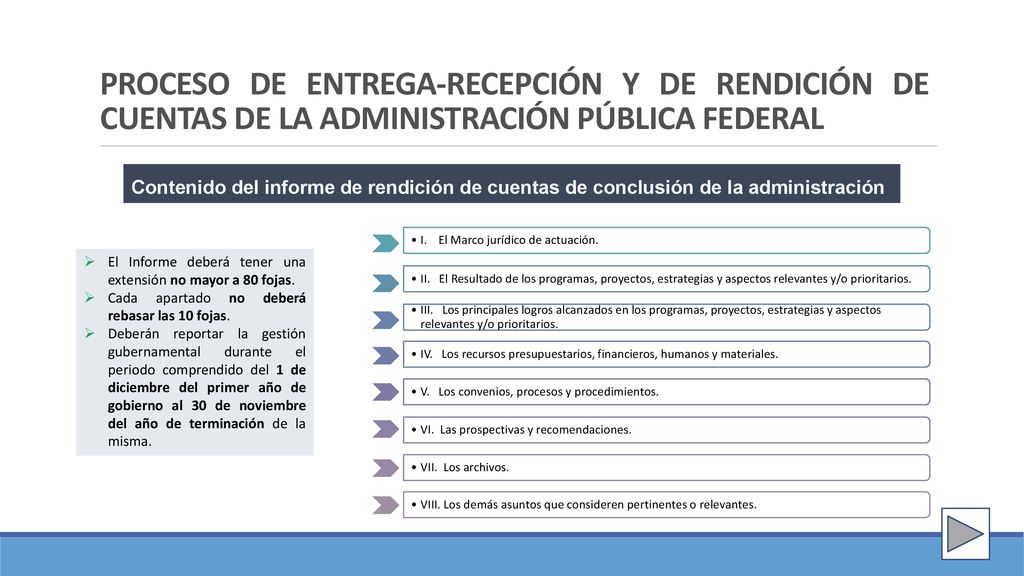 PROCESO DE ENTREGA-RECEPCIÓN Y DE RENDICIÓN DE CUENTAS DE LA ADMINISTRACIÓN PÚBLICA FEDERAL
