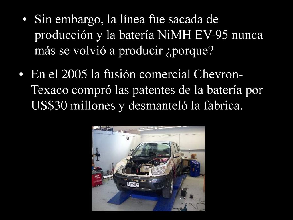 Sin embargo, la línea fue sacada de producción y la batería NiMH EV-95 nunca más se volvió a producir ¿porque