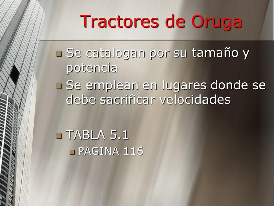 Tractores de Oruga Se catalogan por su tamaño y potencia
