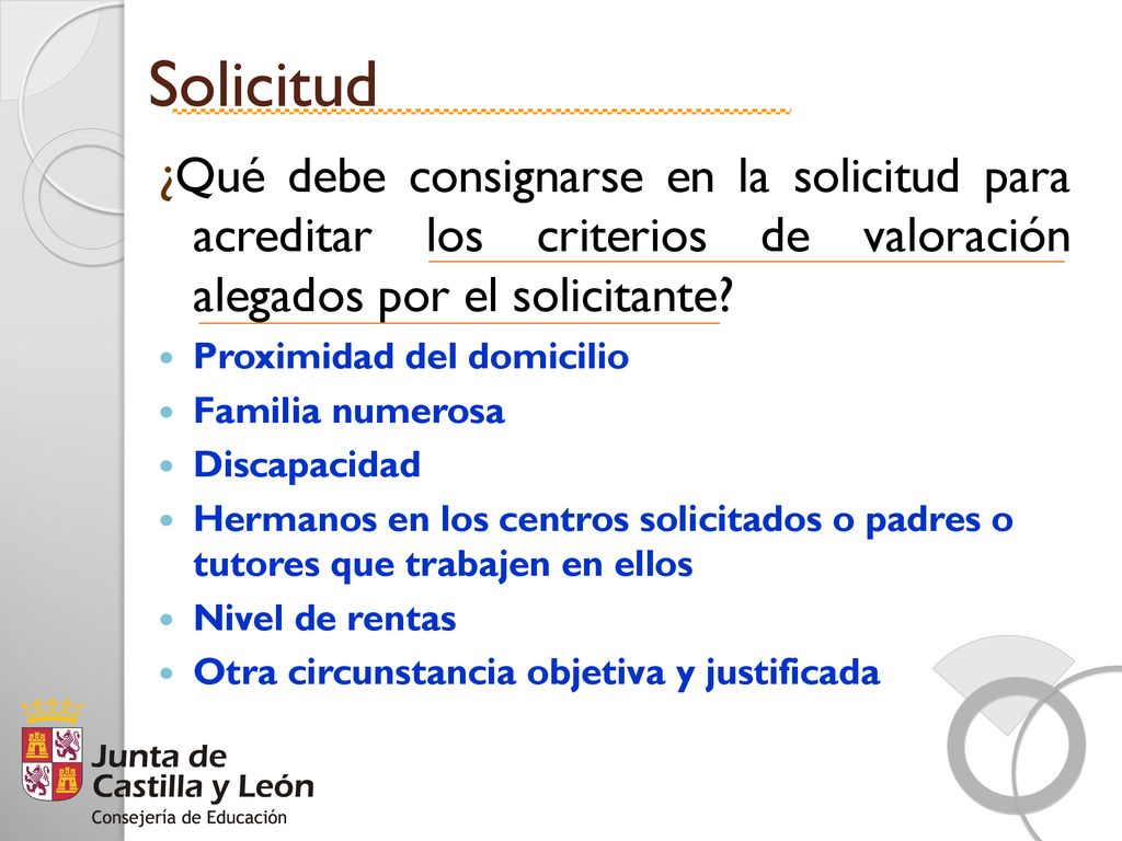 Solicitud ¿Qué debe consignarse en la solicitud para acreditar los criterios de valoración alegados por el solicitante