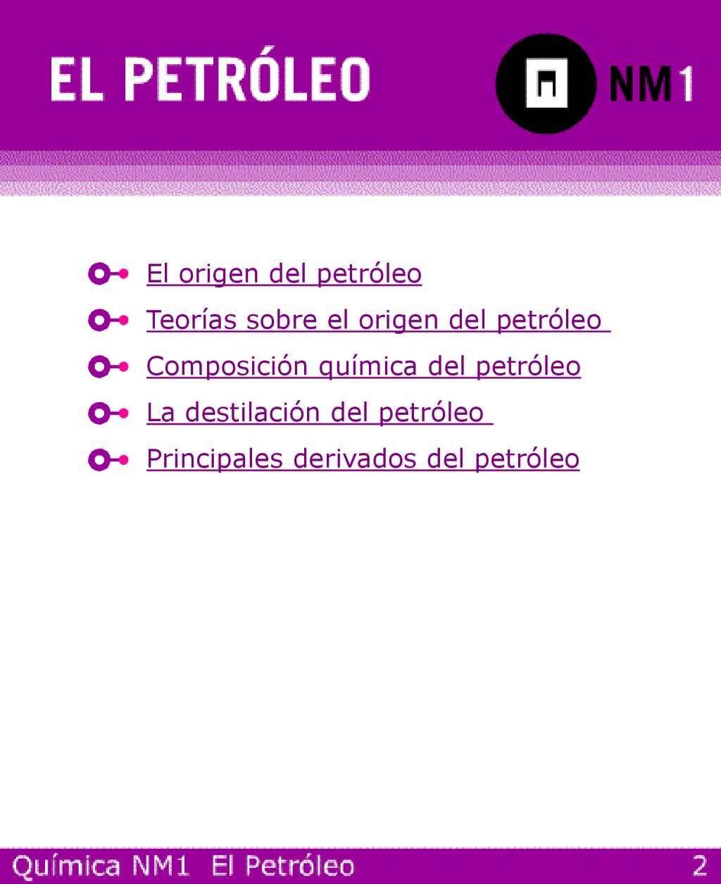 El origen del petróleo Teorías sobre el origen del petróleo. Composición química del petróleo. La destilación del petróleo.