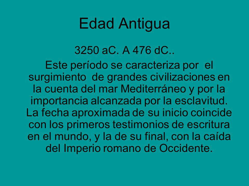 Edad Antigua 3250 aC. A 476 dC..