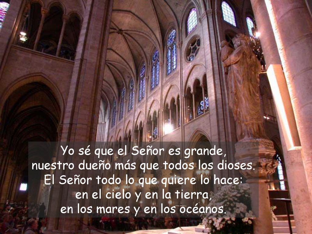 Yo sé que el Señor es grande, nuestro dueño más que todos los dioses