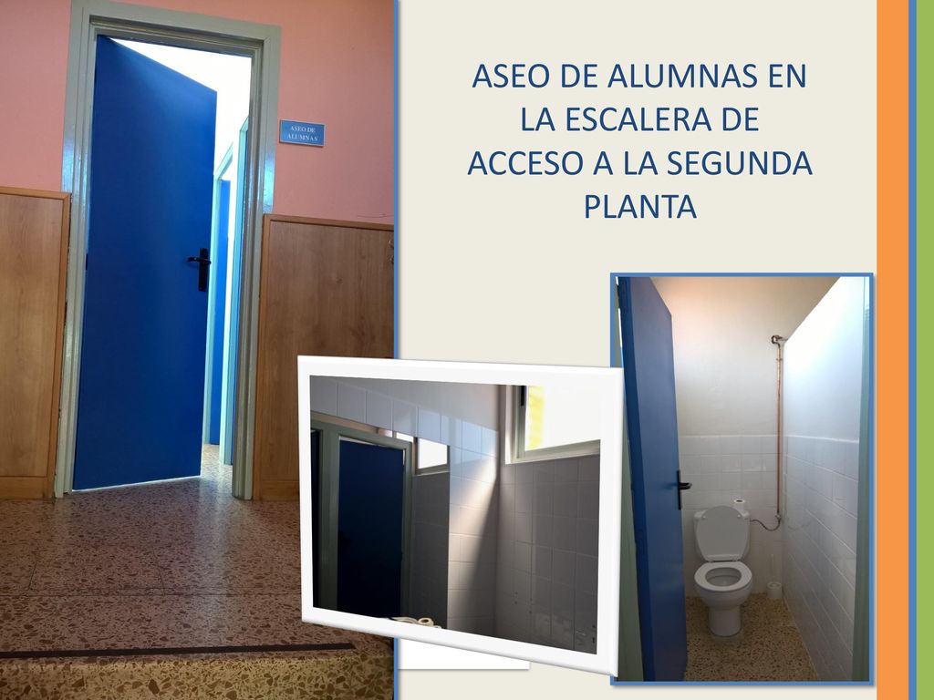 ASEO DE ALUMNAS EN LA ESCALERA DE ACCESO A LA SEGUNDA PLANTA