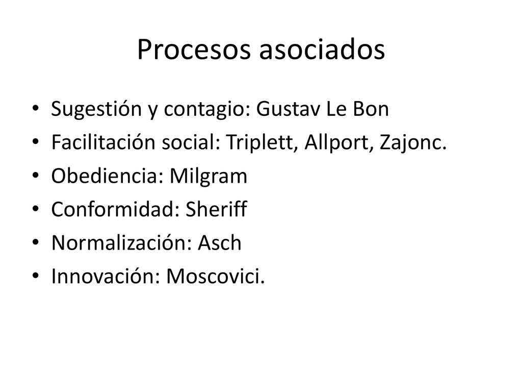 Procesos asociados Sugestión y contagio: Gustav Le Bon