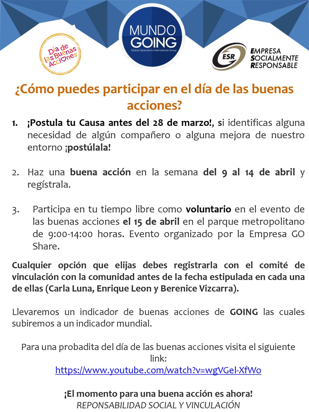 ¿Cómo puedes participar en el día de las buenas acciones