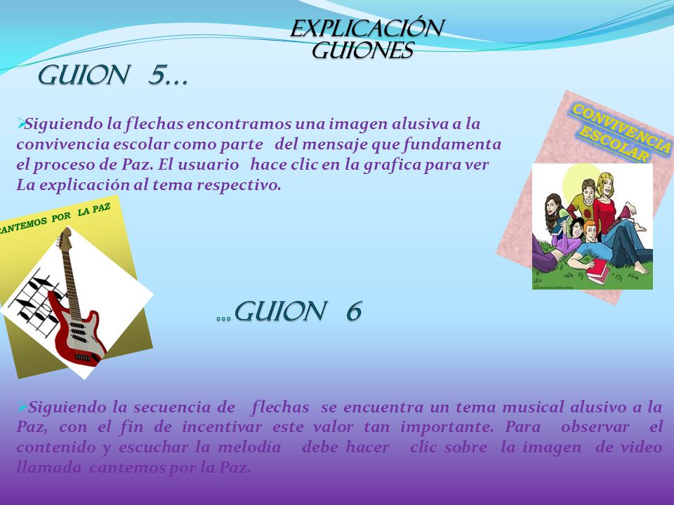 …GUION 6 Siguiendo la flechas encontramos una imagen alusiva a la