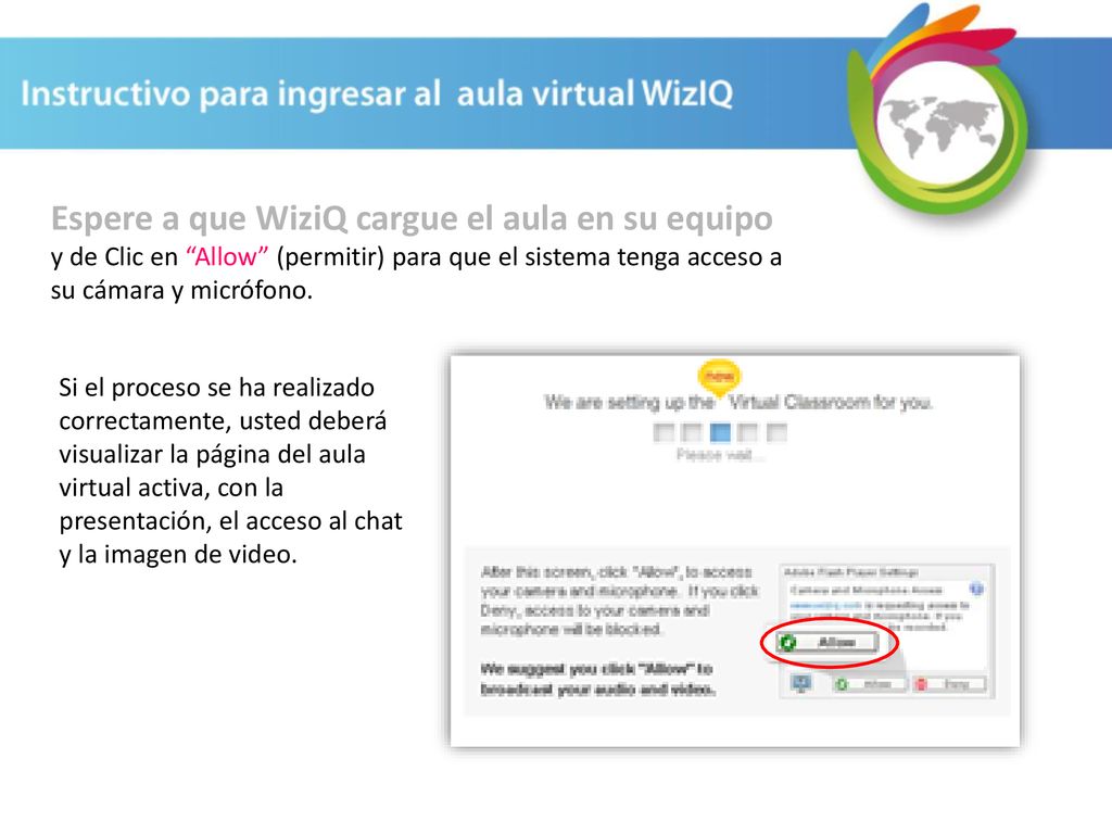 Espere a que WiziQ cargue el aula en su equipo