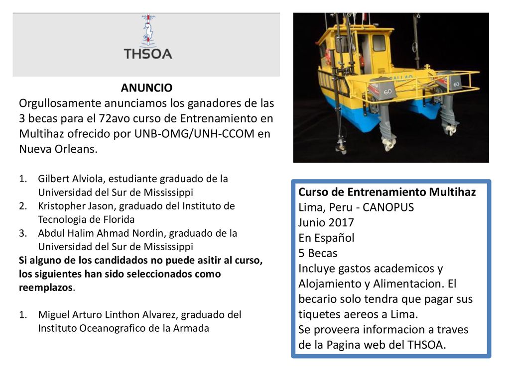 Curso de Entrenamiento Multihaz Lima, Peru - CANOPUS Junio 2017