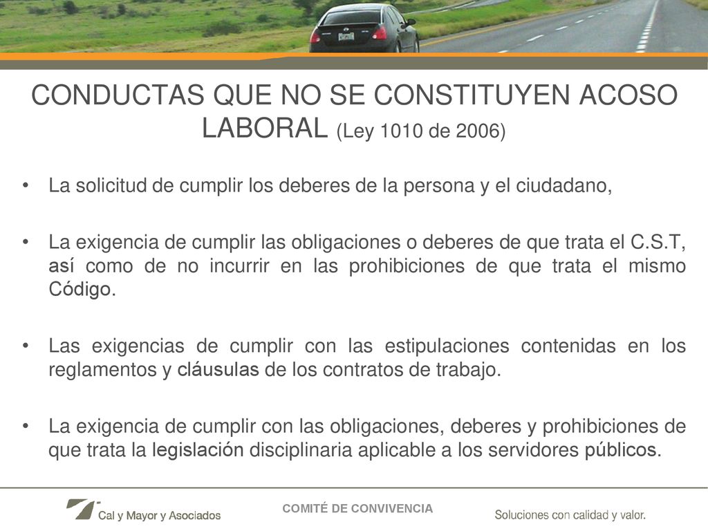 CONDUCTAS QUE NO SE CONSTITUYEN ACOSO LABORAL (Ley 1010 de 2006)