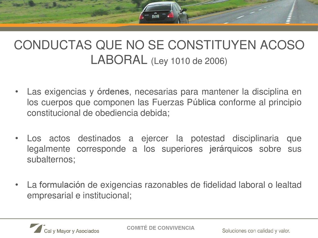 CONDUCTAS QUE NO SE CONSTITUYEN ACOSO LABORAL (Ley 1010 de 2006)