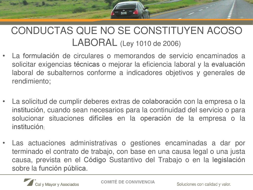 CONDUCTAS QUE NO SE CONSTITUYEN ACOSO LABORAL (Ley 1010 de 2006)