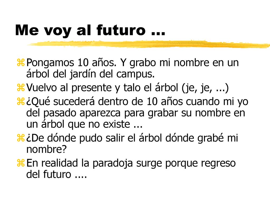Me voy al futuro ... Pongamos 10 años. Y grabo mi nombre en un árbol del jardín del campus. Vuelvo al presente y talo el árbol (je, je, ...)