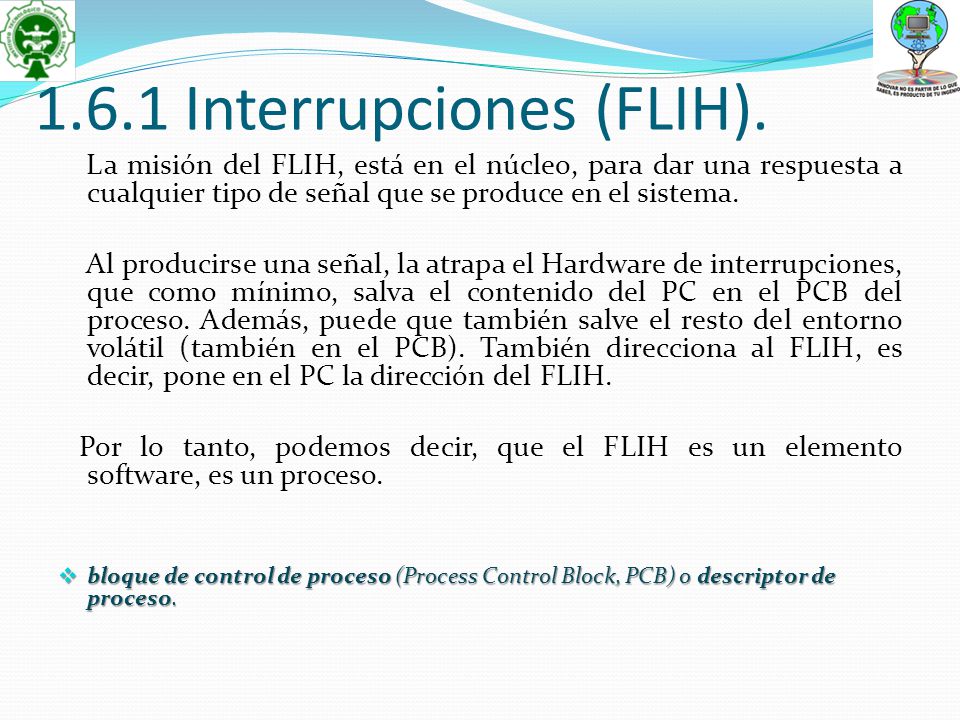 1.6.1 Interrupciones (FLIH).