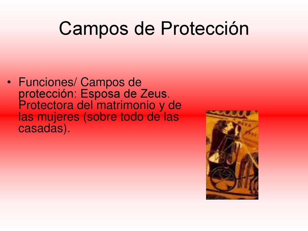 Campos de Protección Funciones/ Campos de protección: Esposa de Zeus.