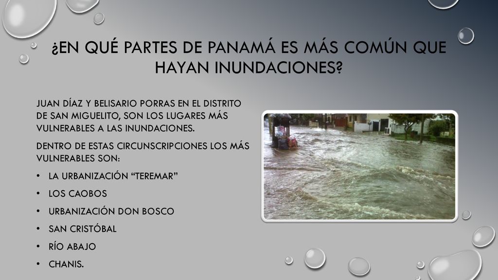 ¿En qué partes de Panamá es más común que hayan inundaciones