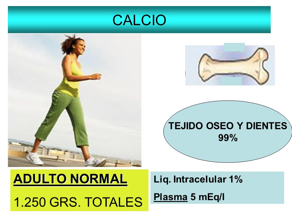 CALCIO ADULTO NORMAL GRS. TOTALES TEJIDO OSEO Y DIENTES 99%