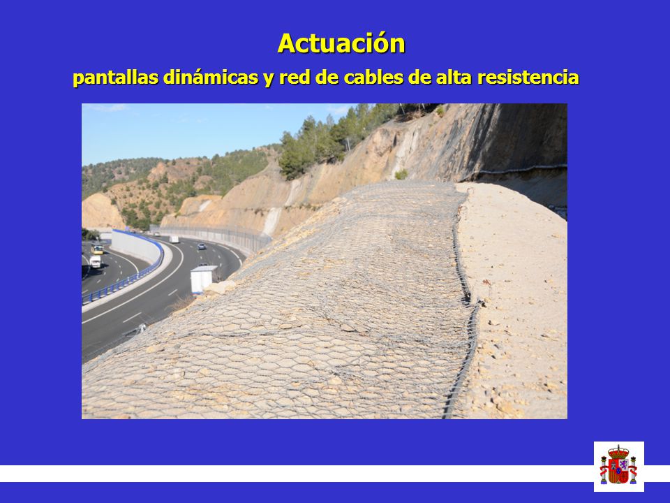 Actuación pantallas dinámicas y red de cables de alta resistencia 23